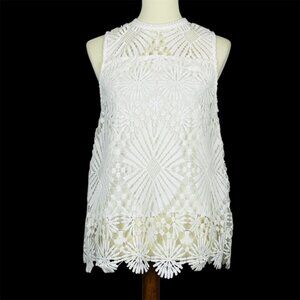 Entro Crochet Lace Tank Top Sz L Sheer Coquette Boho Feminine Romantic Goth